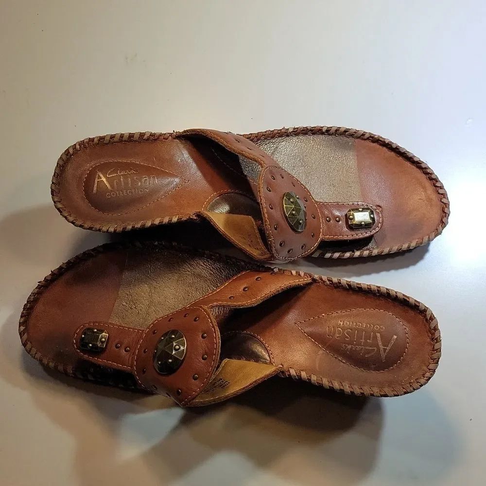 CLARKS ARTISAN COLLECTION WEDGE THONG SANDAL - Picture 10 of 13